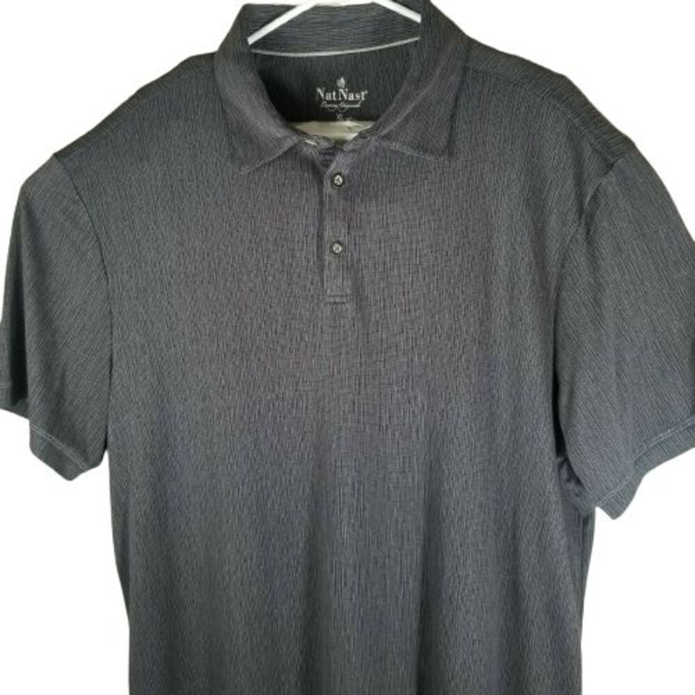 Nat Nast Polo Shirt Mens XL  Luxury  Golf Gray Golf Sleeve Casual